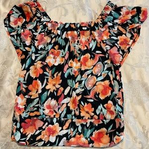 Floral top bottom band side gather L